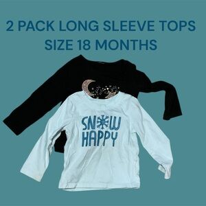 2 PIECE LONG SLEEVE PULLOVER TOPS SIZE 18 MONTHS NEVER WORN